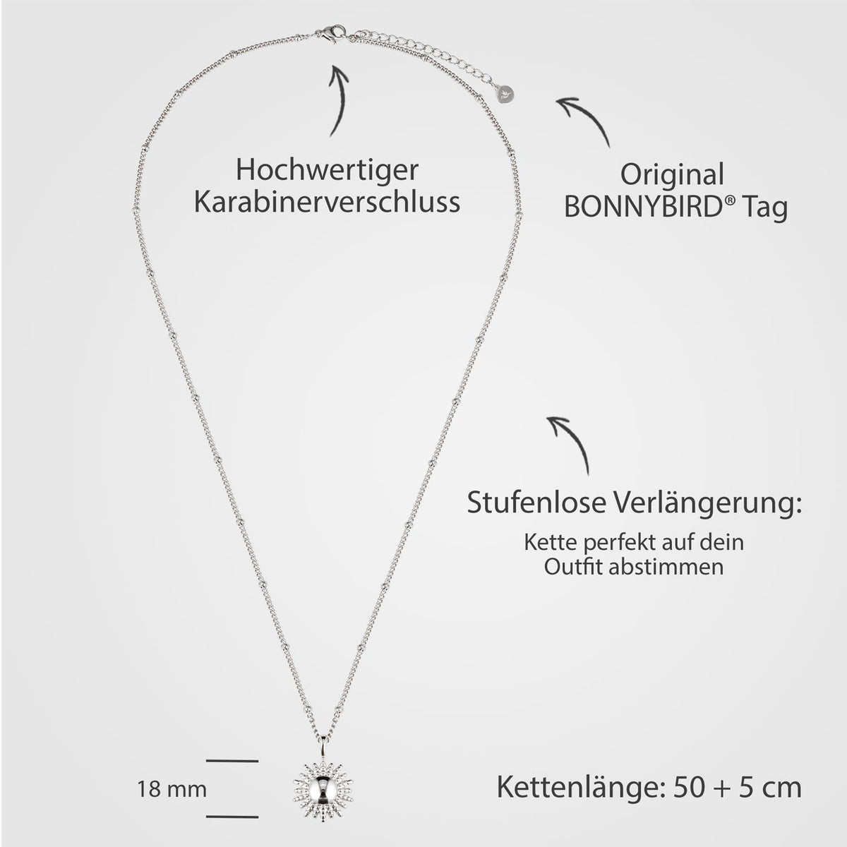 BonnySun Kette Sonne Silber