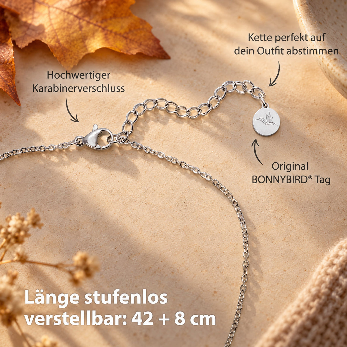 Kette mit Plättchen Silber