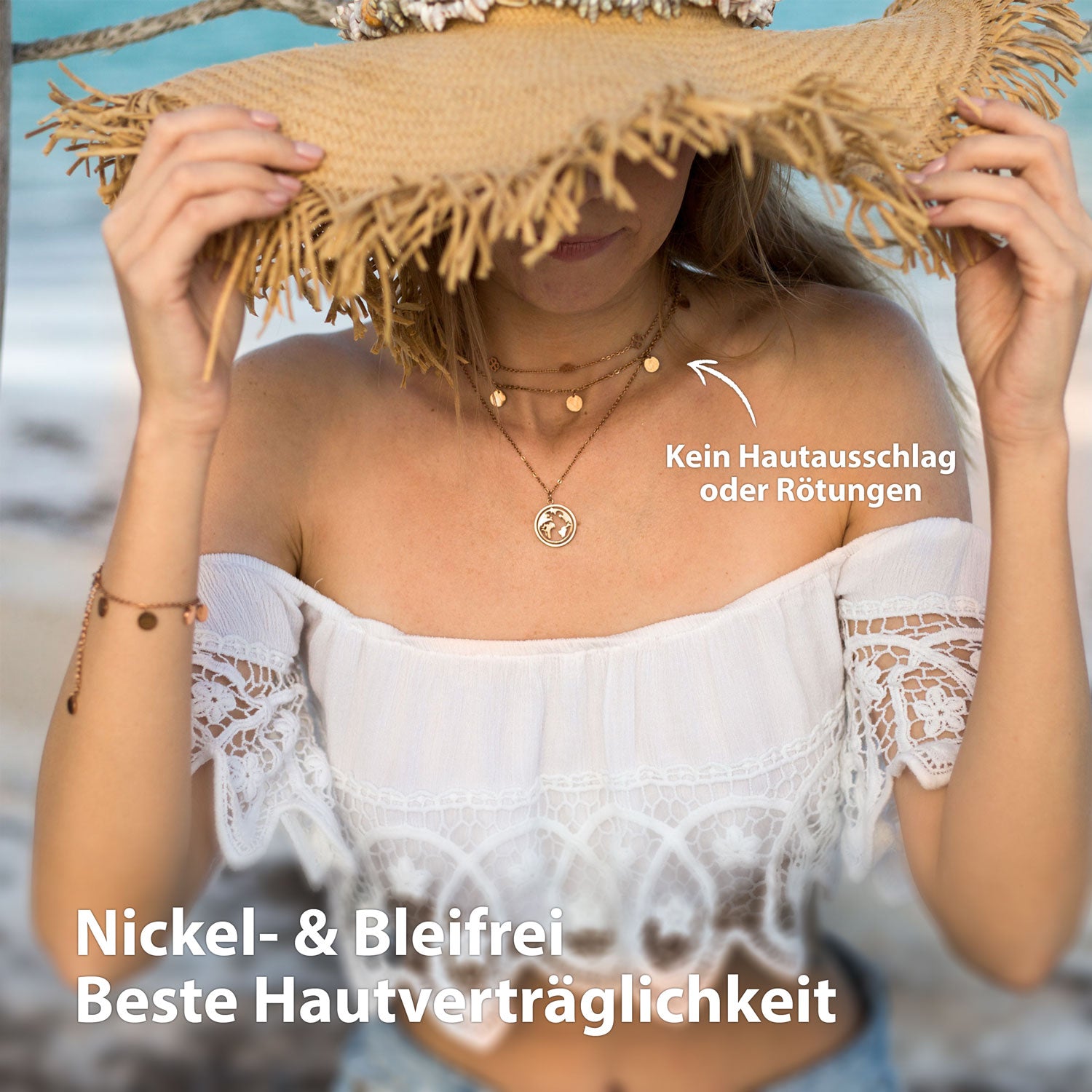 Bundle: BonnyCoin Plättchen Kette + Armband Gold