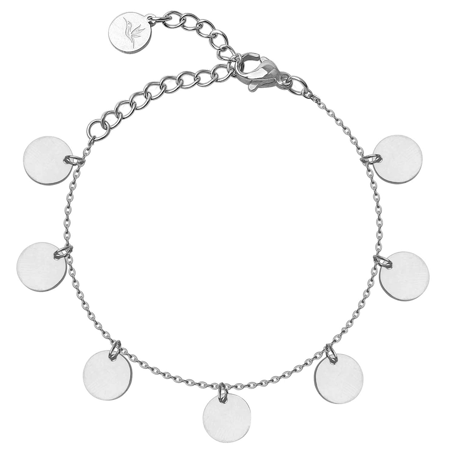 Plättchen Armband Edelstahl Silber Damen