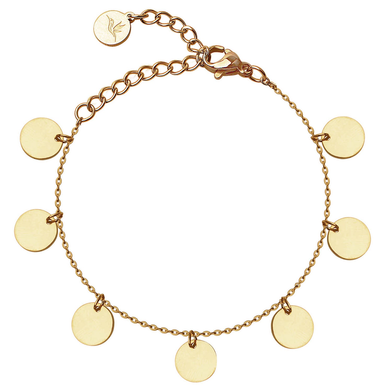Plättchen Armband Edelstahl Gold Damen