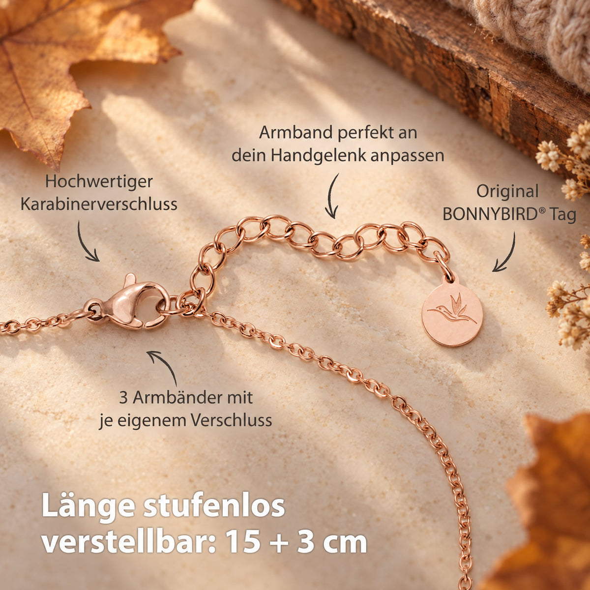 Armkette Damen Rosegold