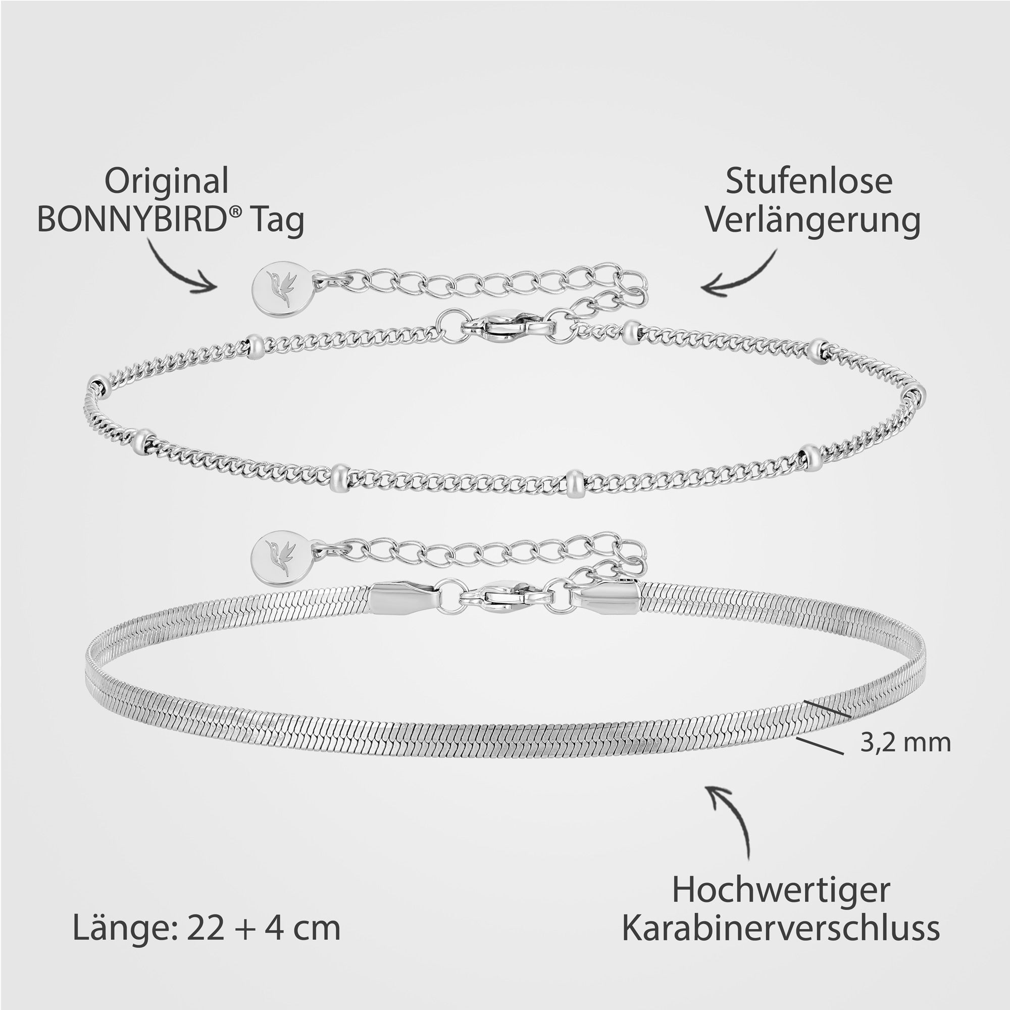 BonnyBeach Fußketten Silber Set - BONNYBIRD