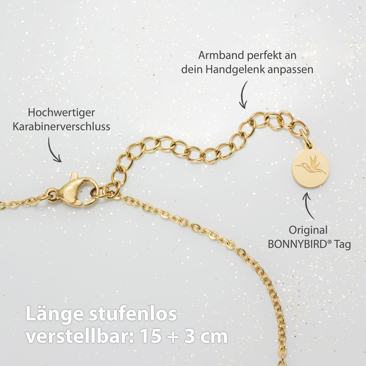 BonnyBliss Armband Kleeblatt Gold - BONNYBIRD