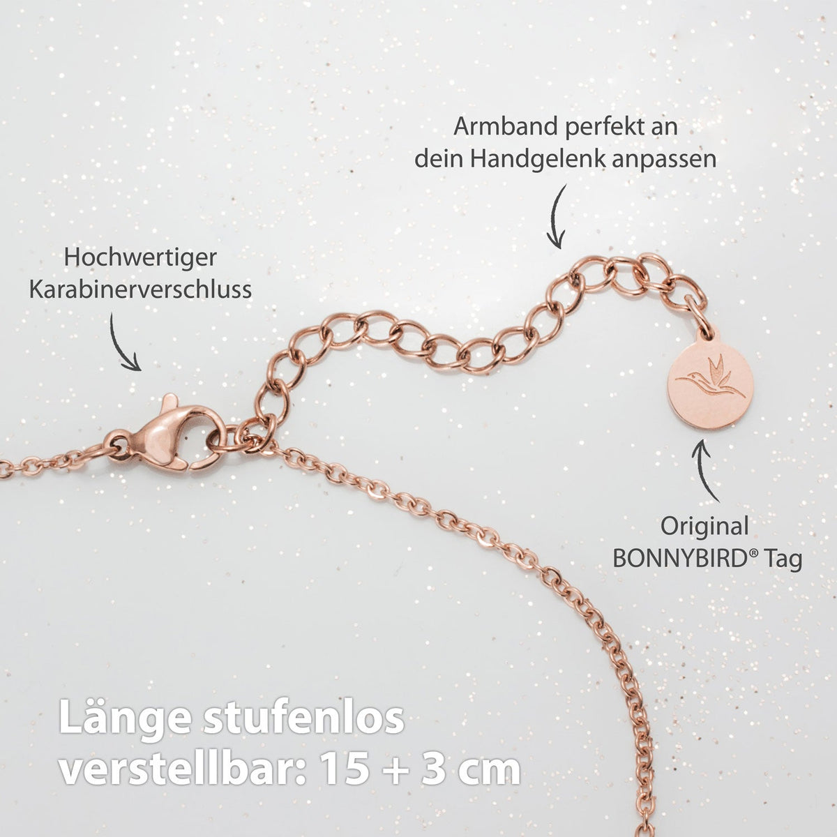 BonnyBliss Armband Kleeblatt Rose - BONNYBIRD