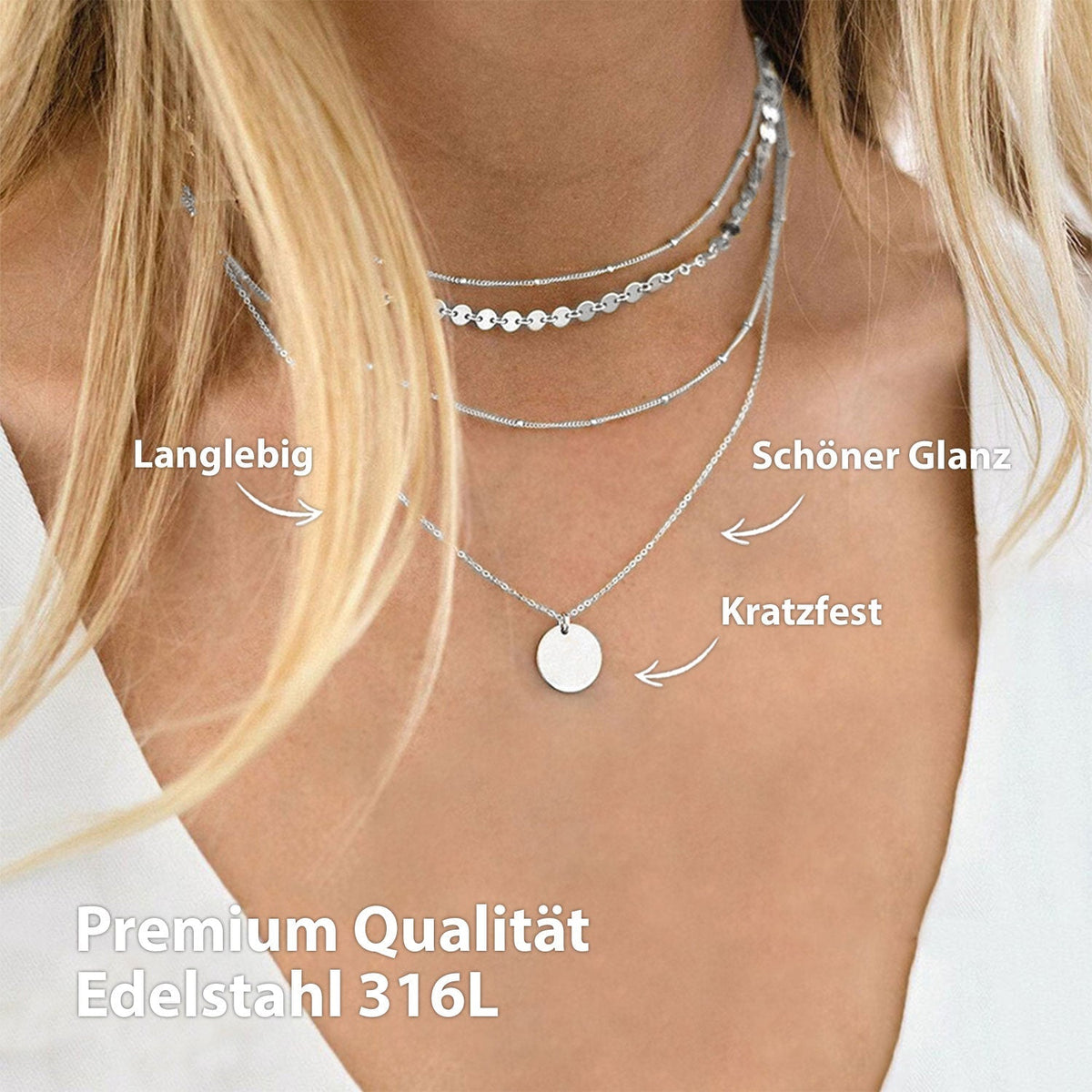 BonnyBoho Halsketten Set Silber - BONNYBIRD