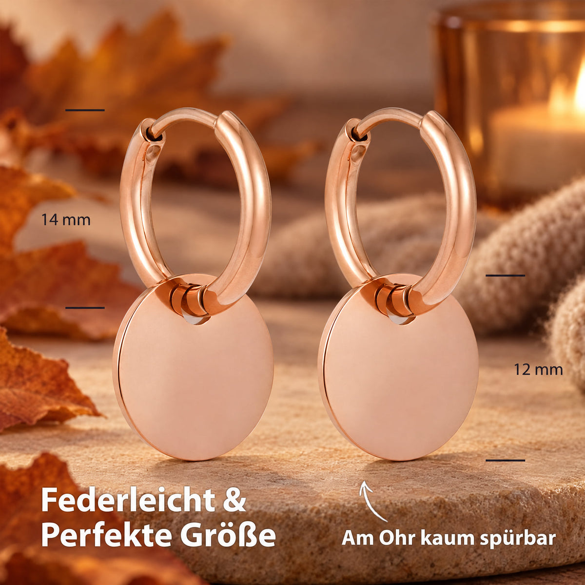 BonnyCoin Creolen mit Anhänger Rosegold - BONNYBIRD