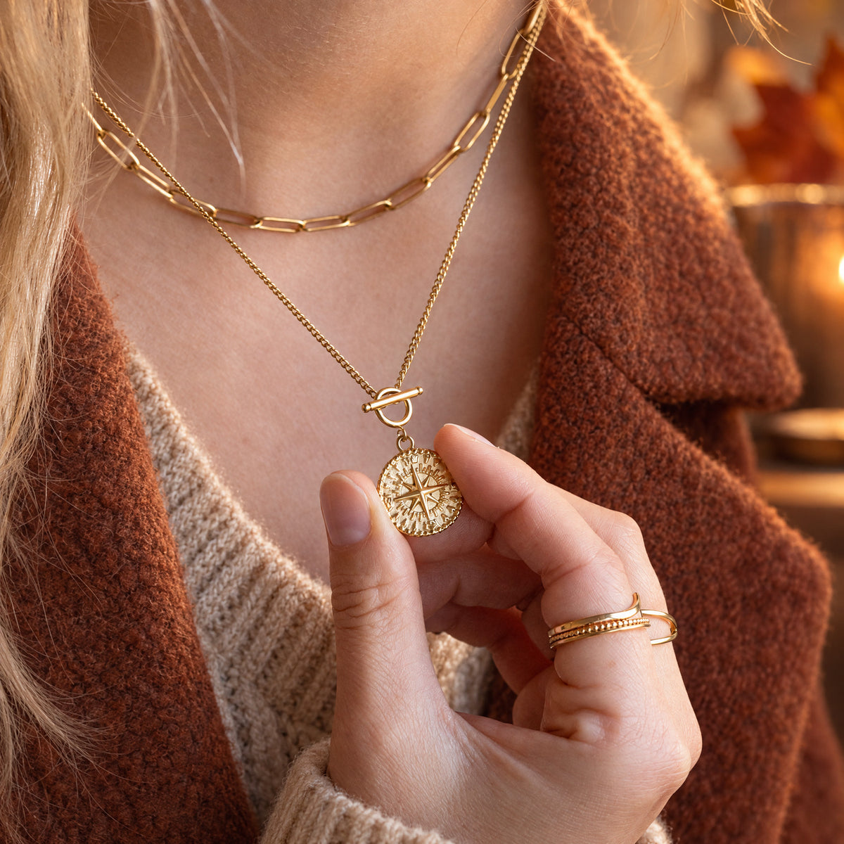 BonnyCompass Kette mit Kompass Anhänger Gold - BONNYBIRD
