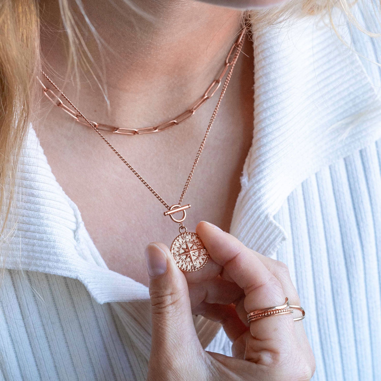 BonnyCompass Kette mit Kompass Anhänger Rosegold - BONNYBIRD