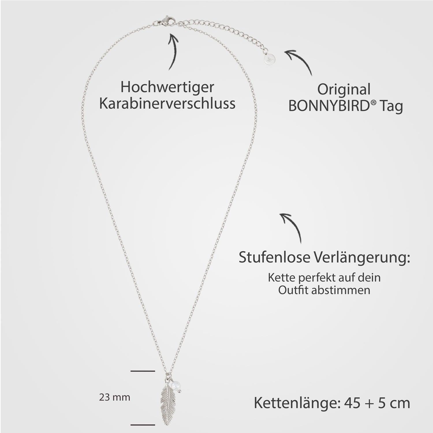 BonnyFeather Feder Kette Silber - BONNYBIRD