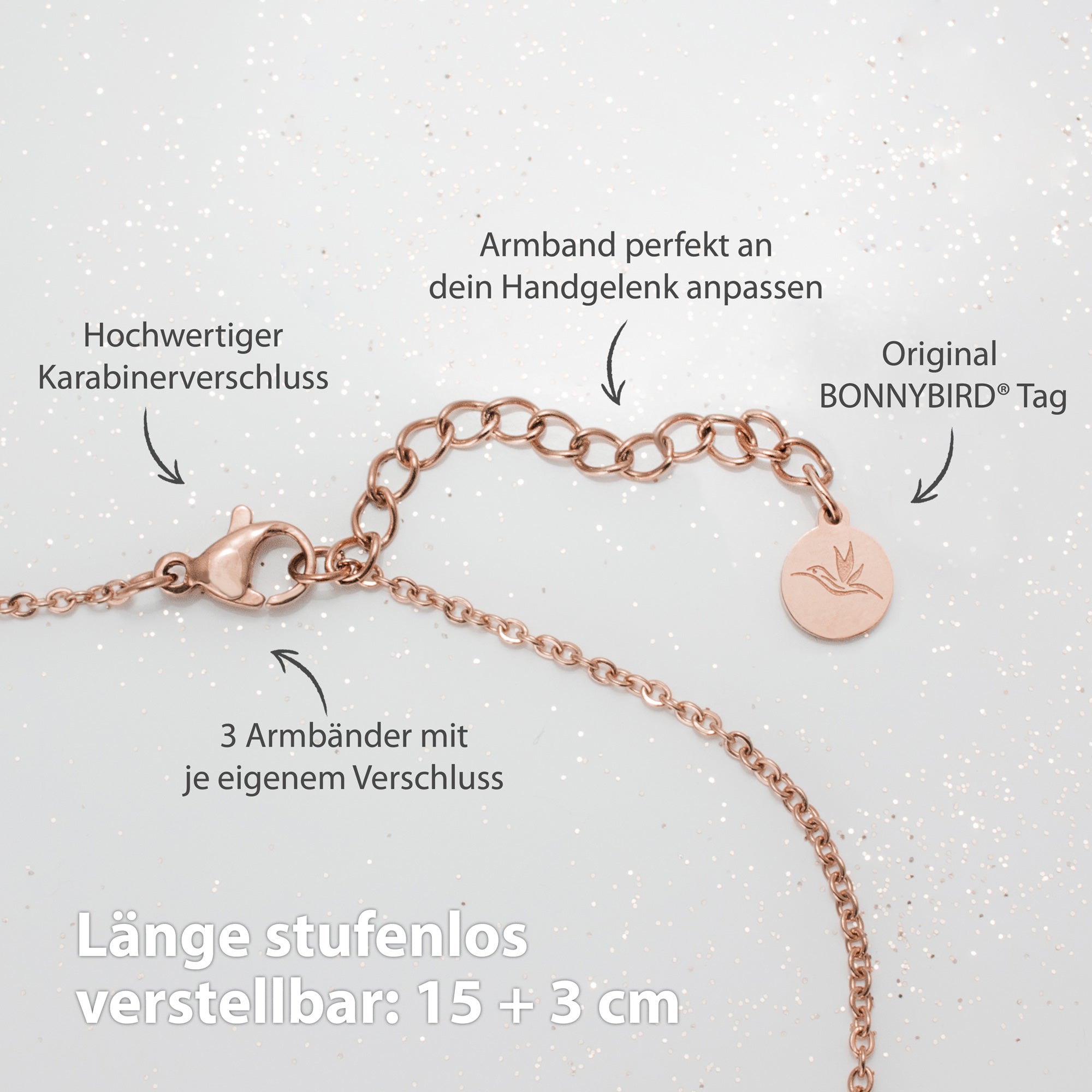 BonnyMilano Armband Set Roségold - BONNYBIRD