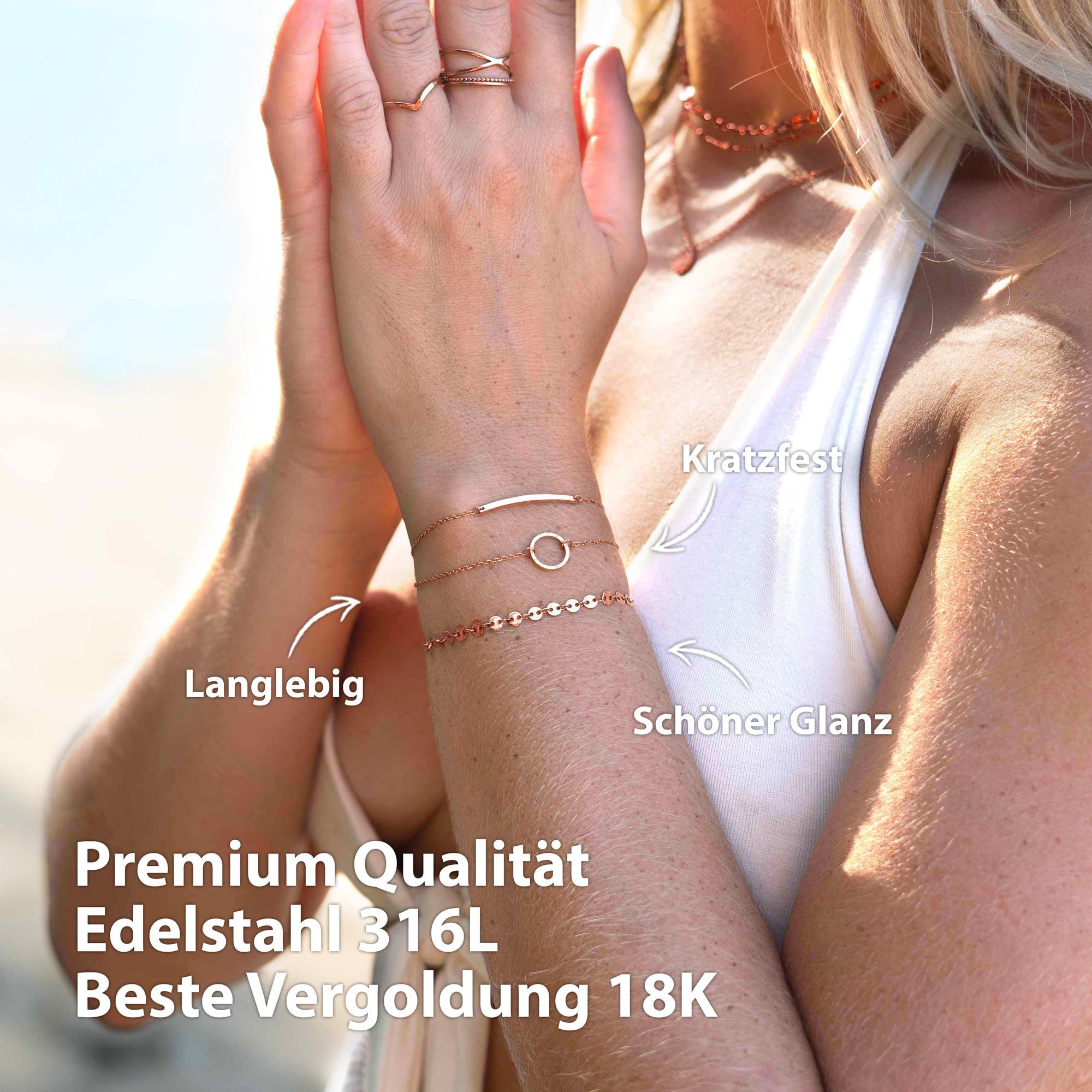 BonnyMilano Armband Set Roségold - BONNYBIRD