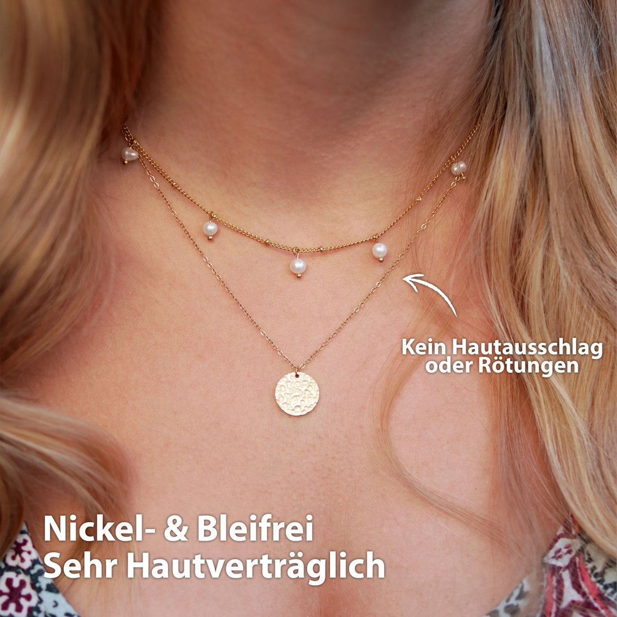 BonnyOcean Kette Gold mit echten Süßwasserperlen - BONNYBIRD