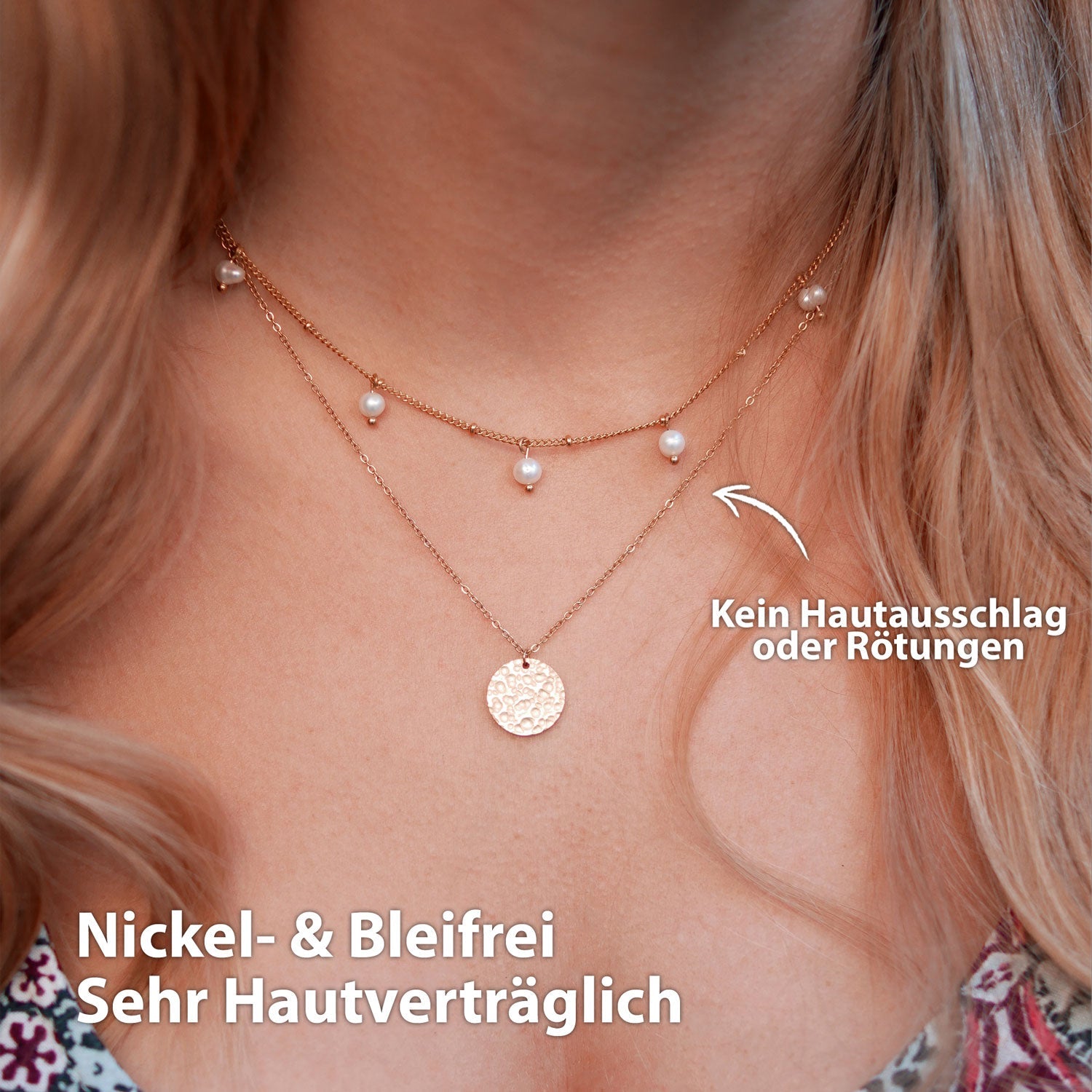 BonnyOcean Kette Rosegold mit echten Süßwasserperlen - BONNYBIRD