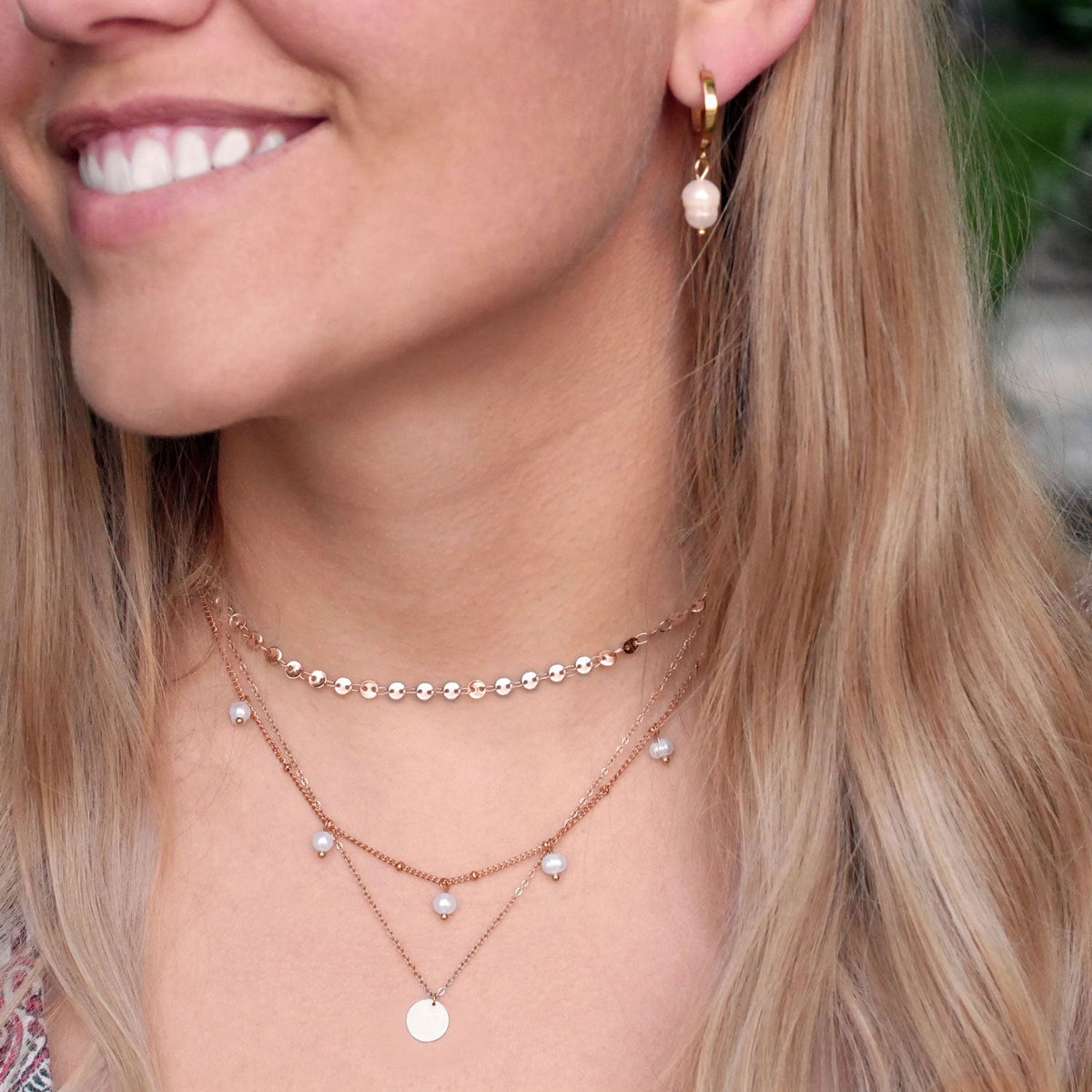 BonnyOcean Kette Rosegold mit echten Süßwasserperlen - BONNYBIRD
