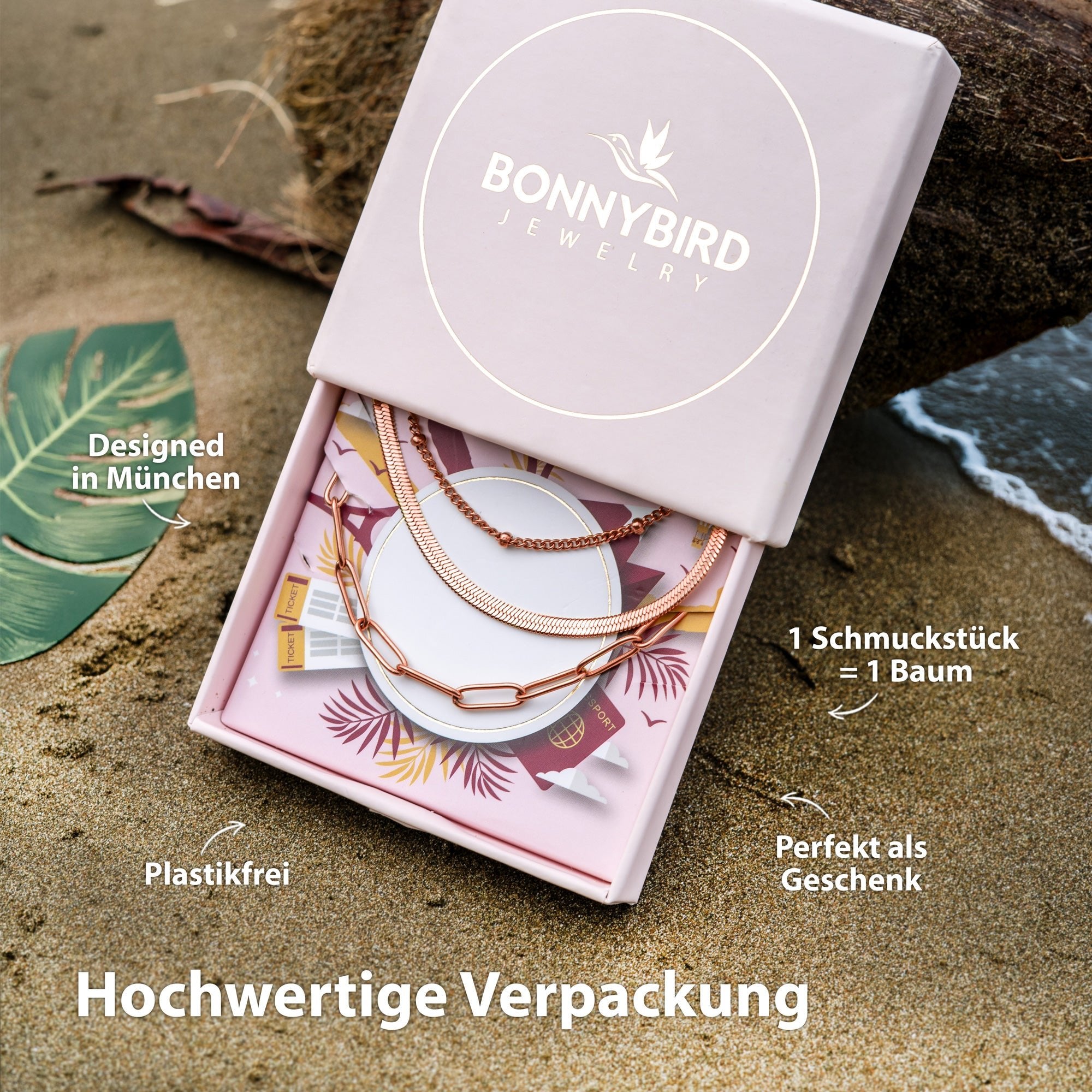 BonnyShine Armband Roségold Damen Set - BONNYBIRD