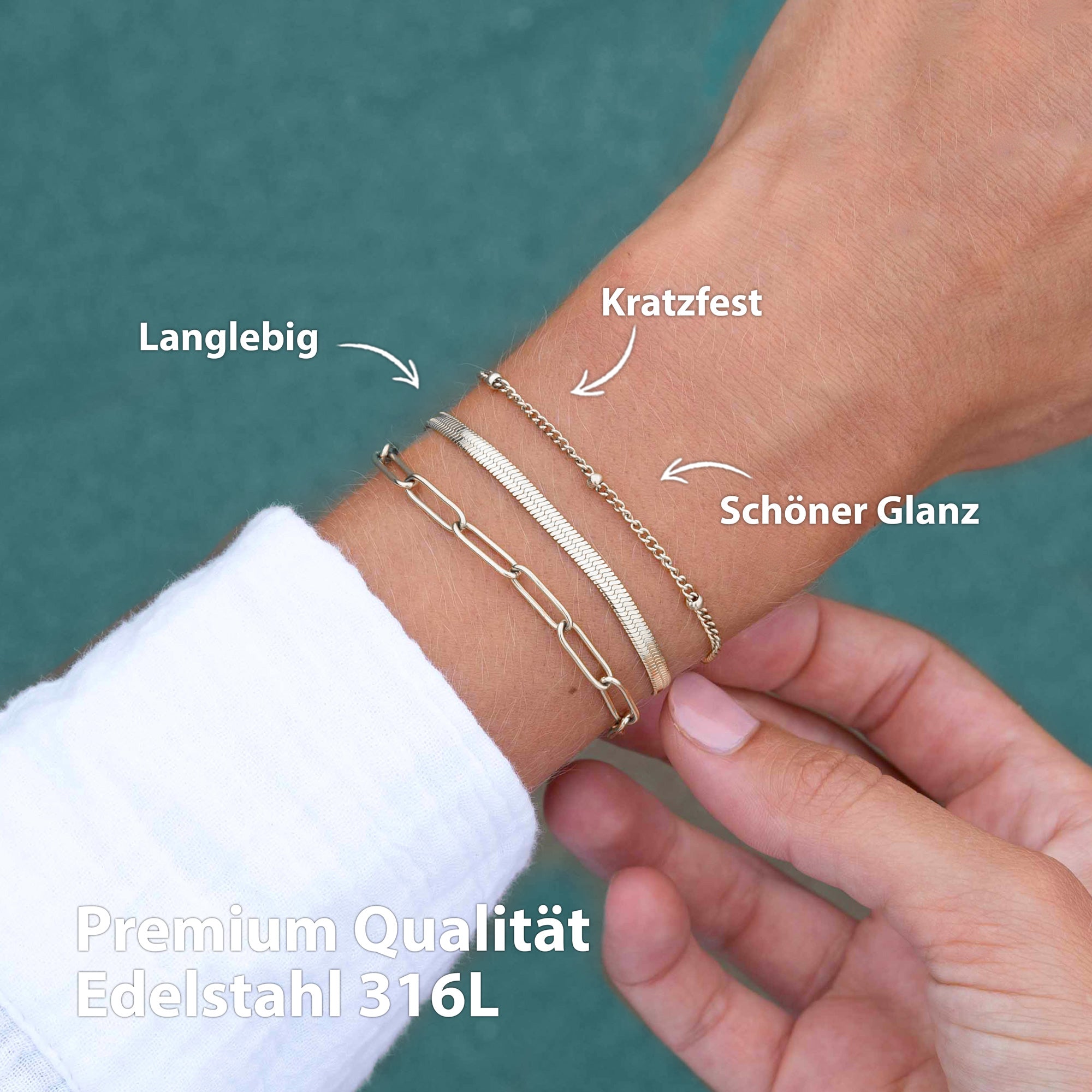 BonnyShine Armband Silber Damen Set - BONNYBIRD