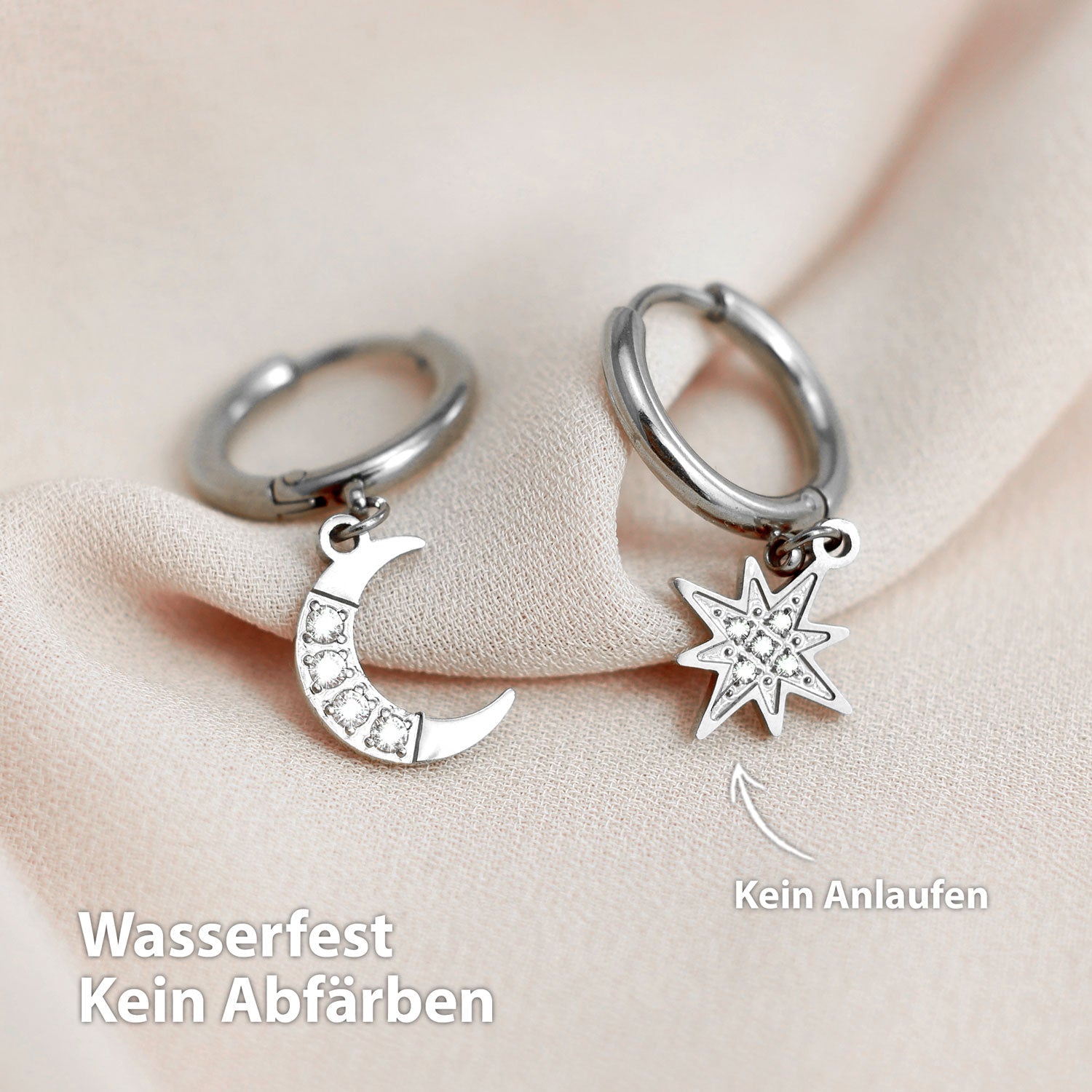 BonnySky Ohrringe Mond und Stern Silber - BONNYBIRD