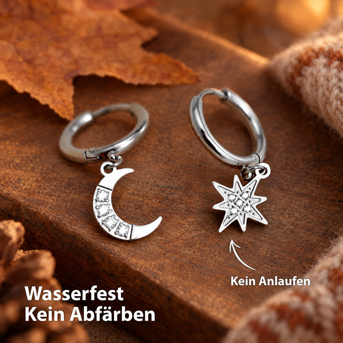 BonnySky Ohrringe Mond und Stern Silber - BONNYBIRD
