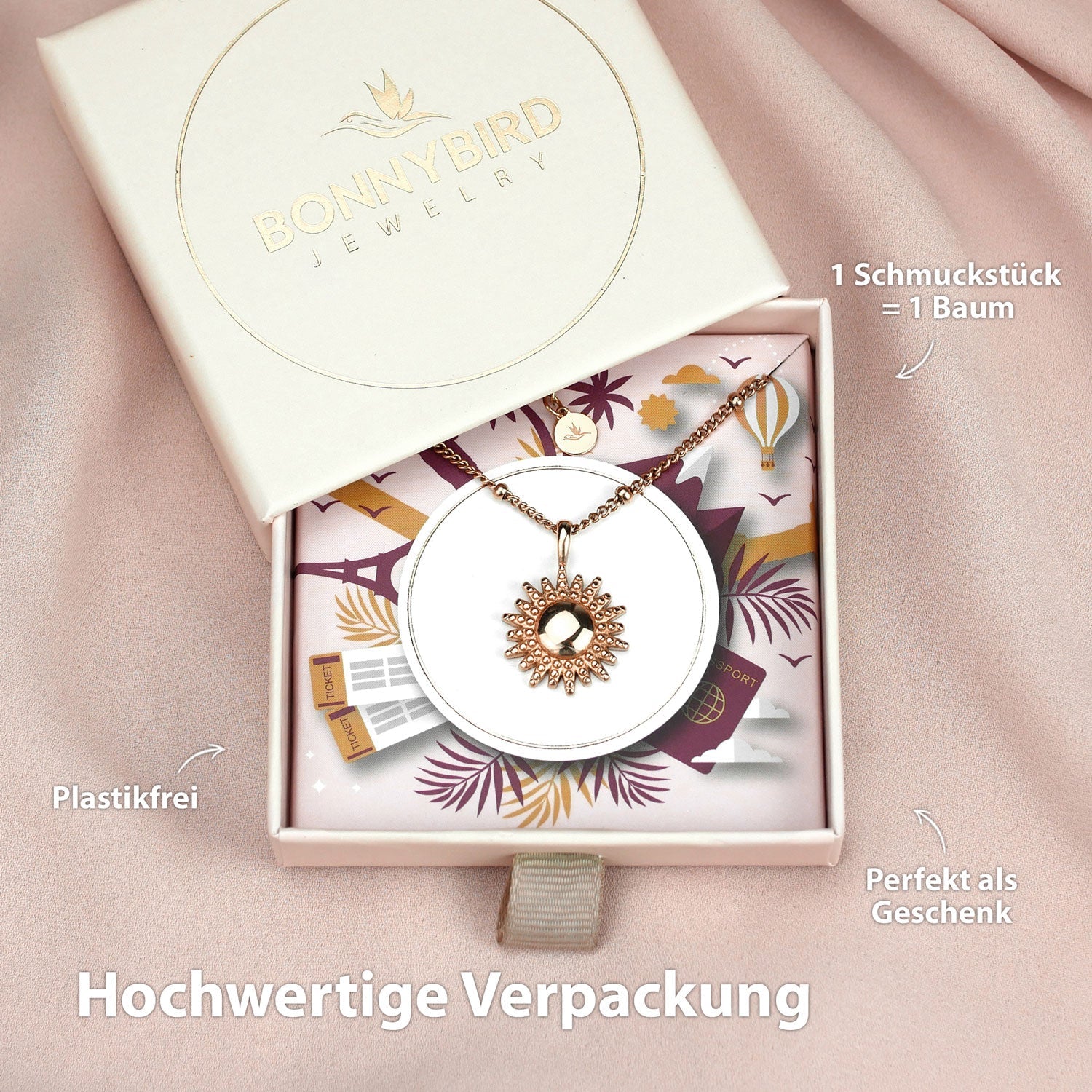 BonnySun Kette Sonne Roségold - BONNYBIRD