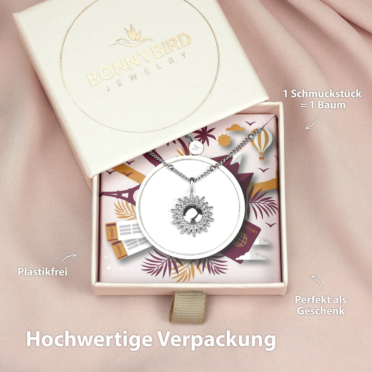 BonnySun Kette Sonne Silber - BONNYBIRD