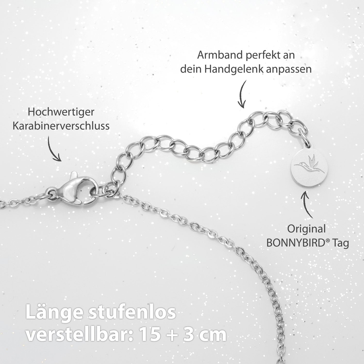 BonnyWorld Armband Weltkugel Silber - BONNYBIRD