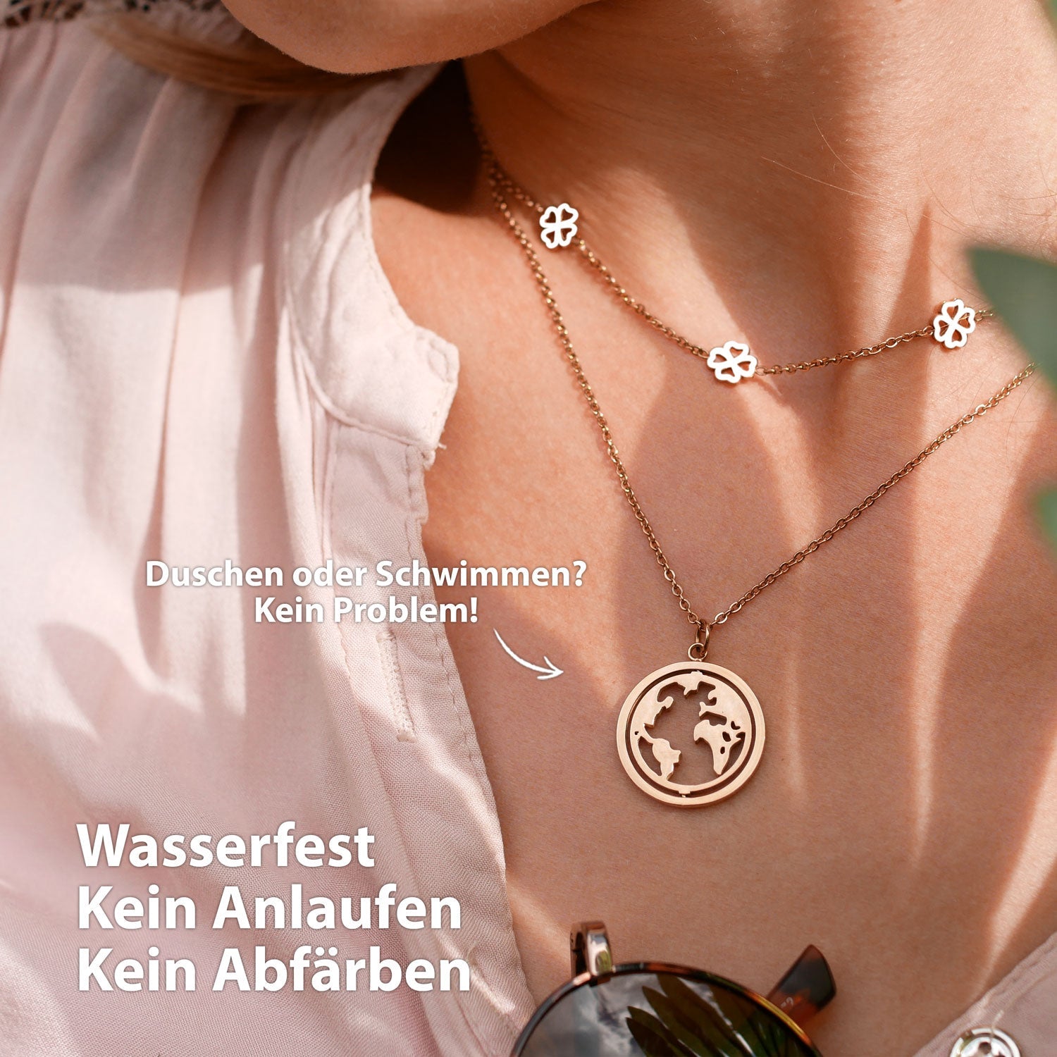 BonnyWorld Kette mit rotierbarer Weltkugel Rose - BONNYBIRD