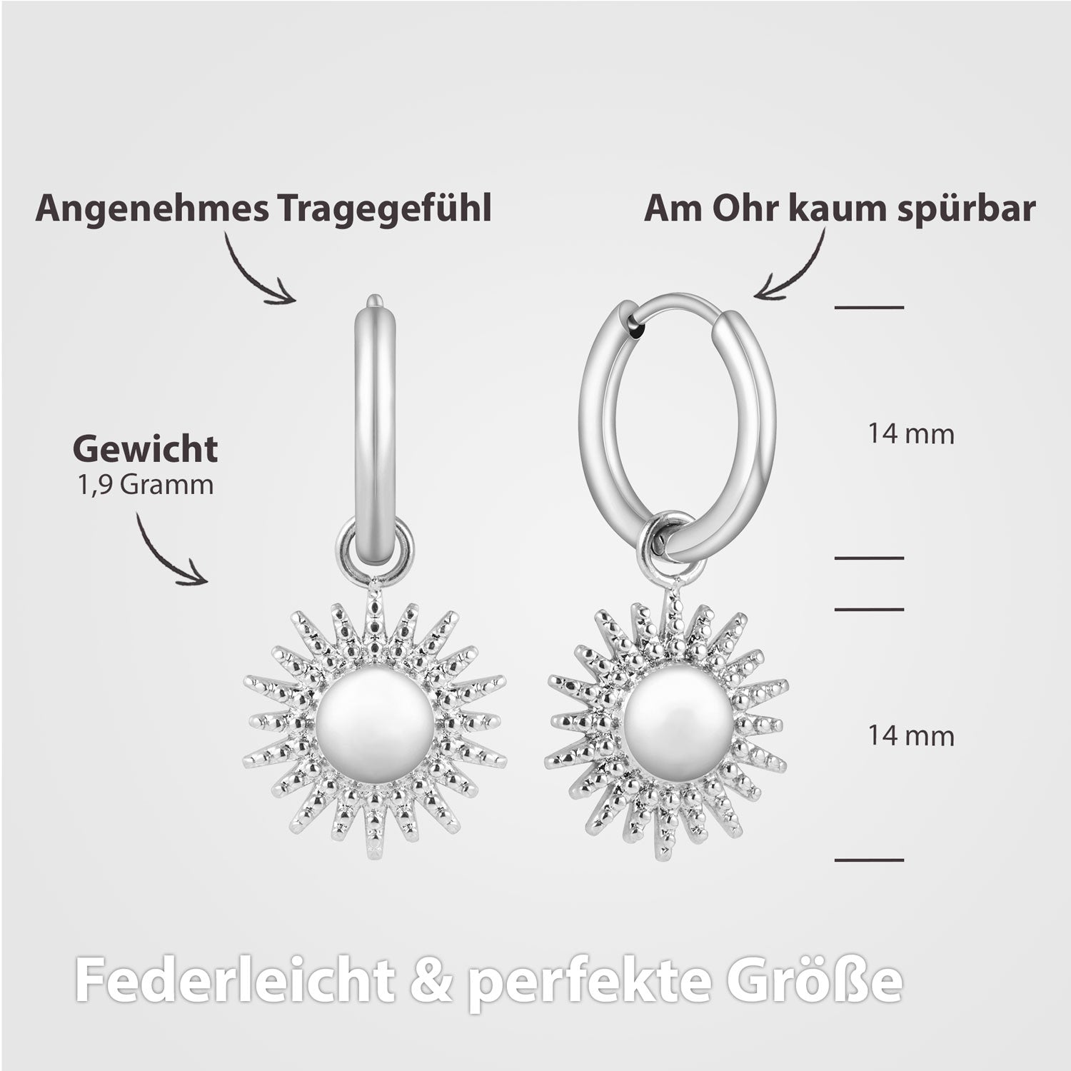 Bundle: BonnySun Kette + Ohrringe Sonne Silber - BONNYBIRD