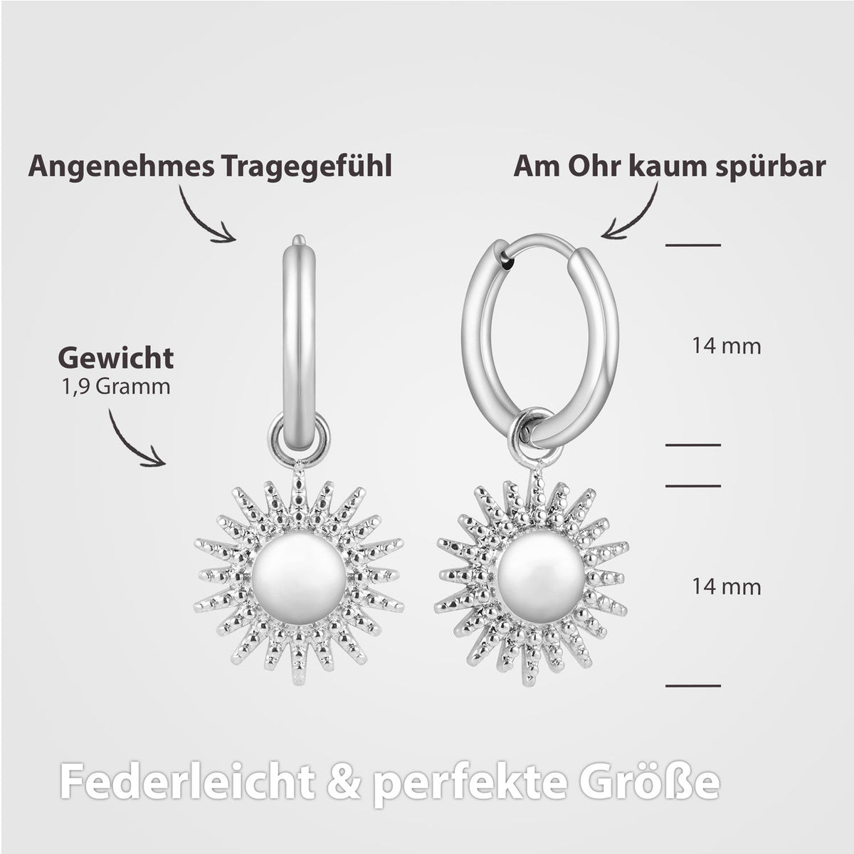 Bundle: BonnySun Kette + Ohrringe Sonne Silber - BONNYBIRD