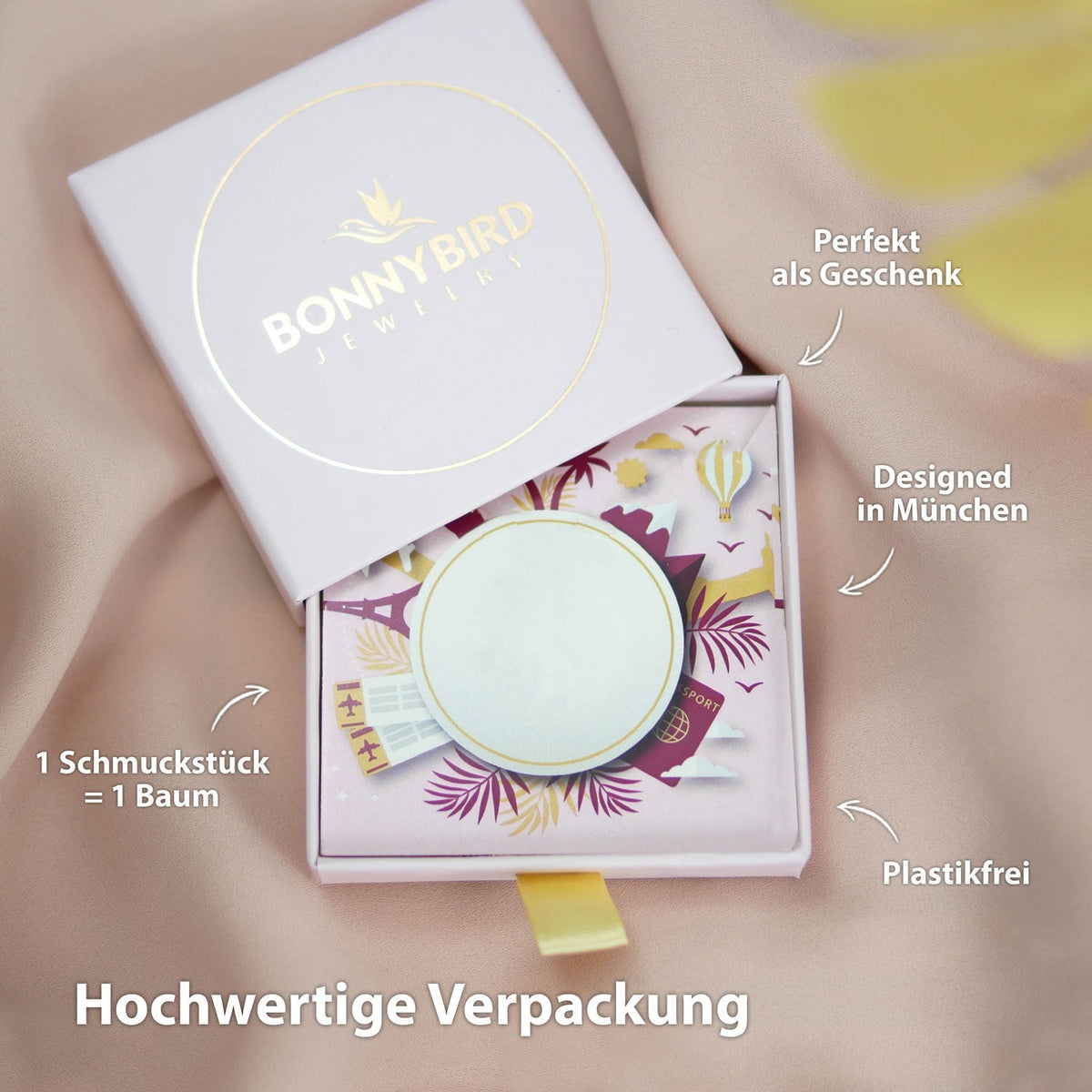 Bundle: BonnyWorld Weltkugel Kette + Armband Roségold - BONNYBIRD