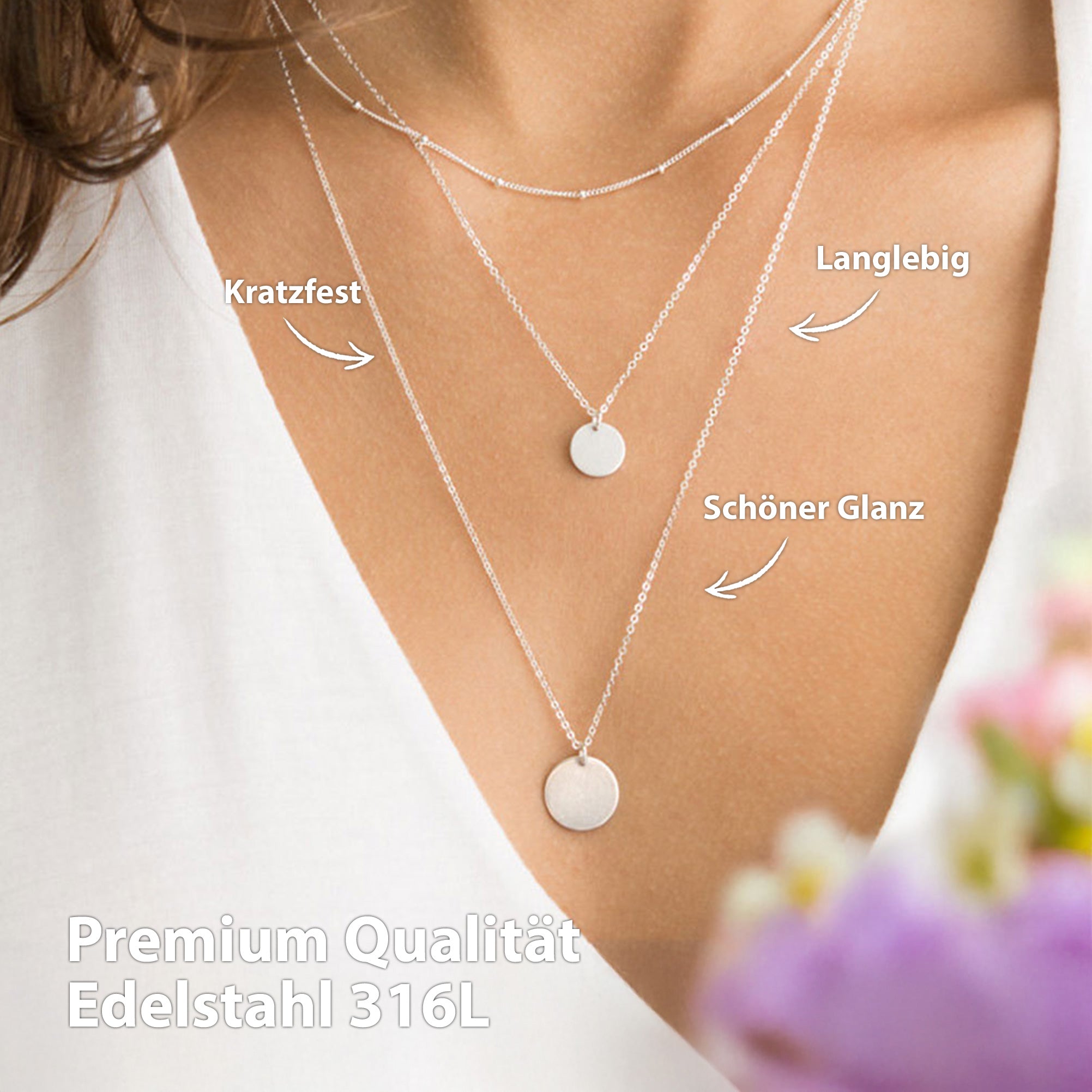 Ketten Set Damen Edelstahl