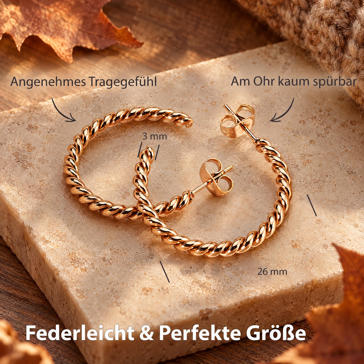 creolen gedreht rosegold