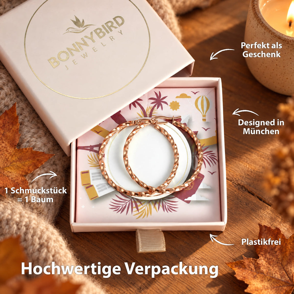 creolen gross rosegold verpackung