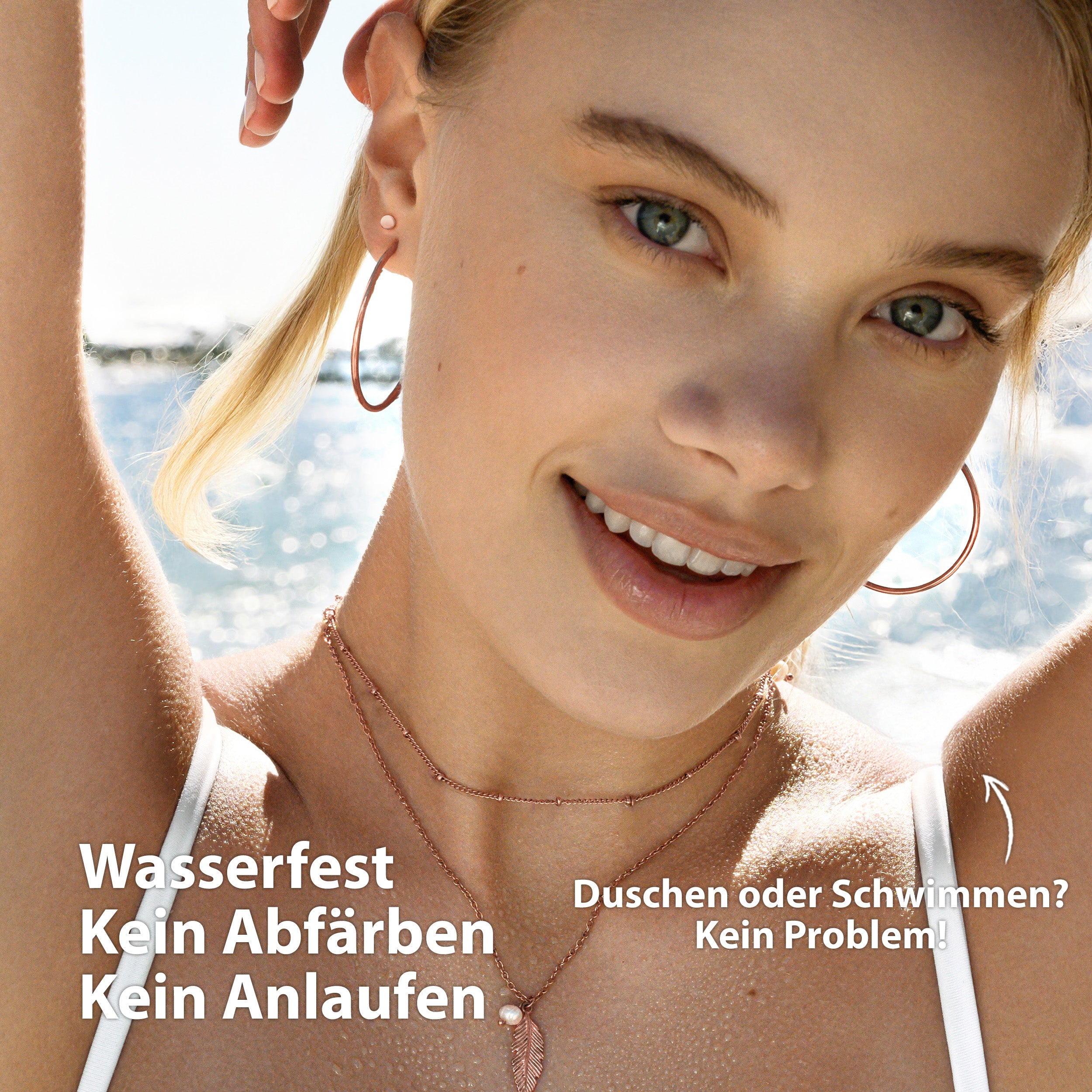 BonnyGrace Ohrringe Set Große Creole und Plättchen Stecker Roségold