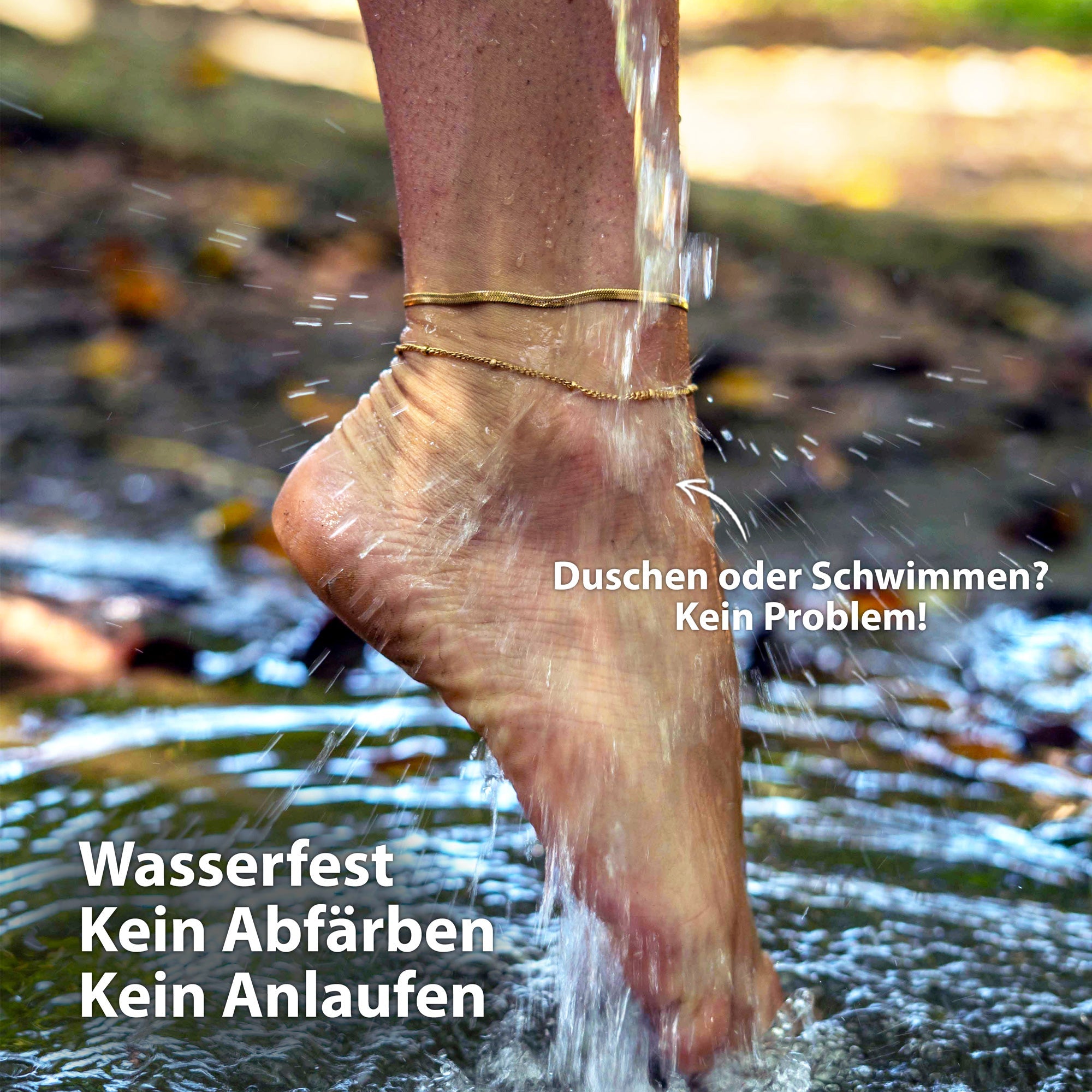 Fußkettchen wasserfest gold