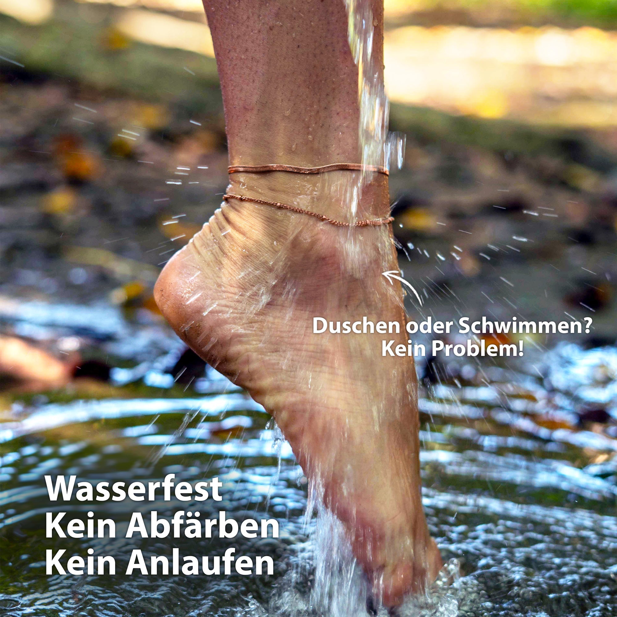 Fußkettchen Wasserfest Rosegold