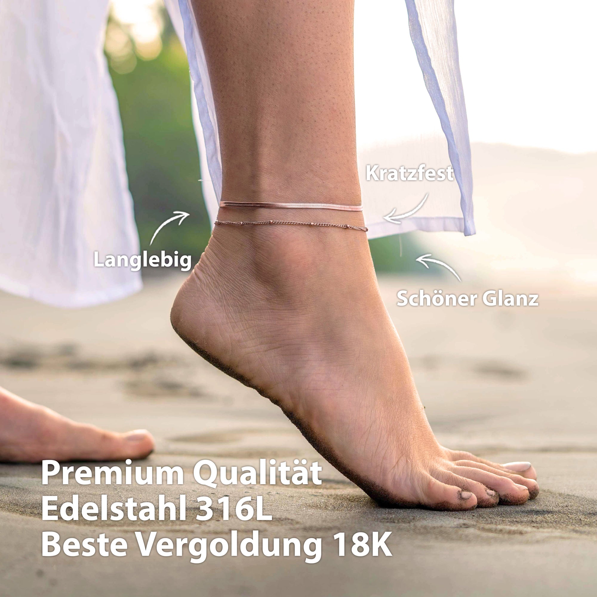 Fußketten Set Rosegold