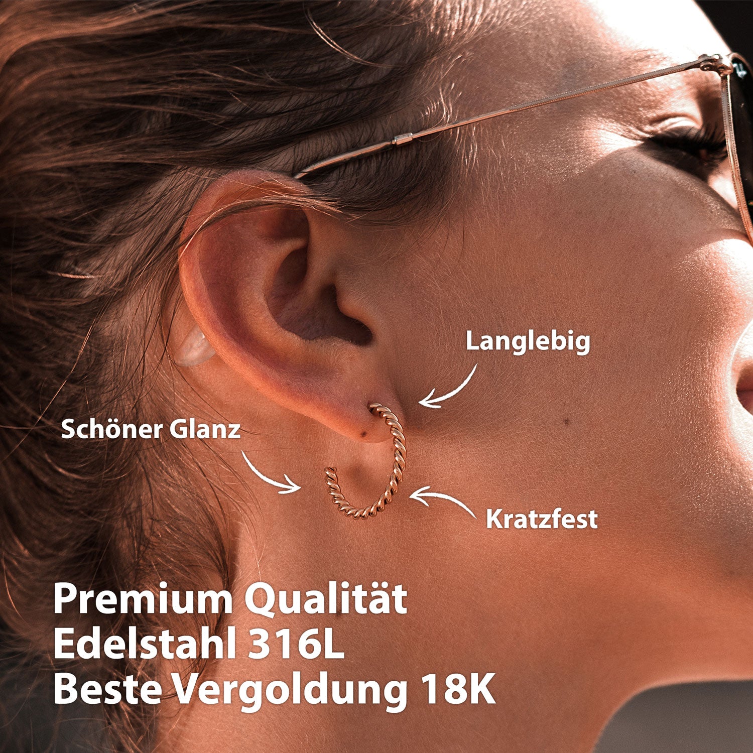 gedrehte creolen rosegold