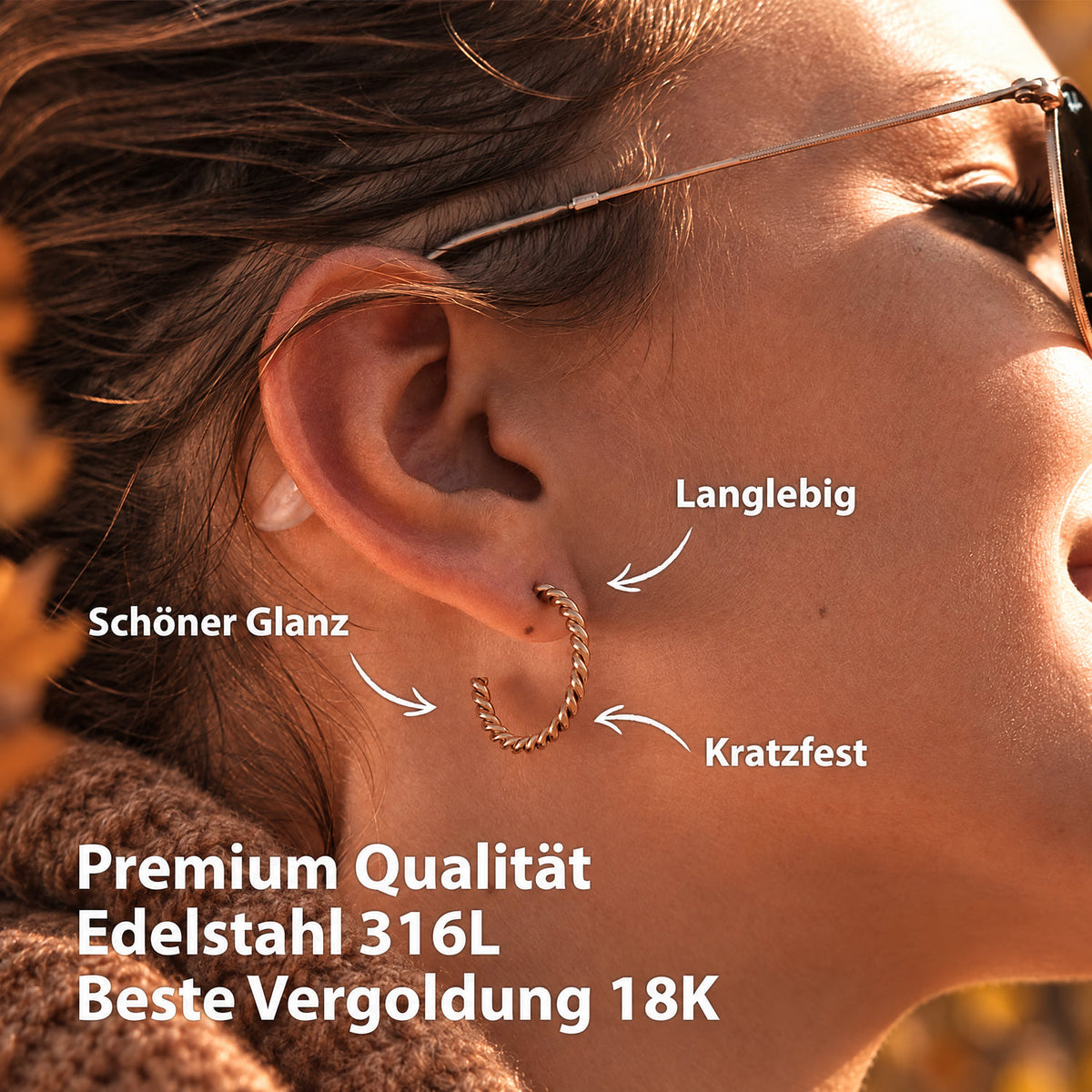 gedrehte creolen rosegold