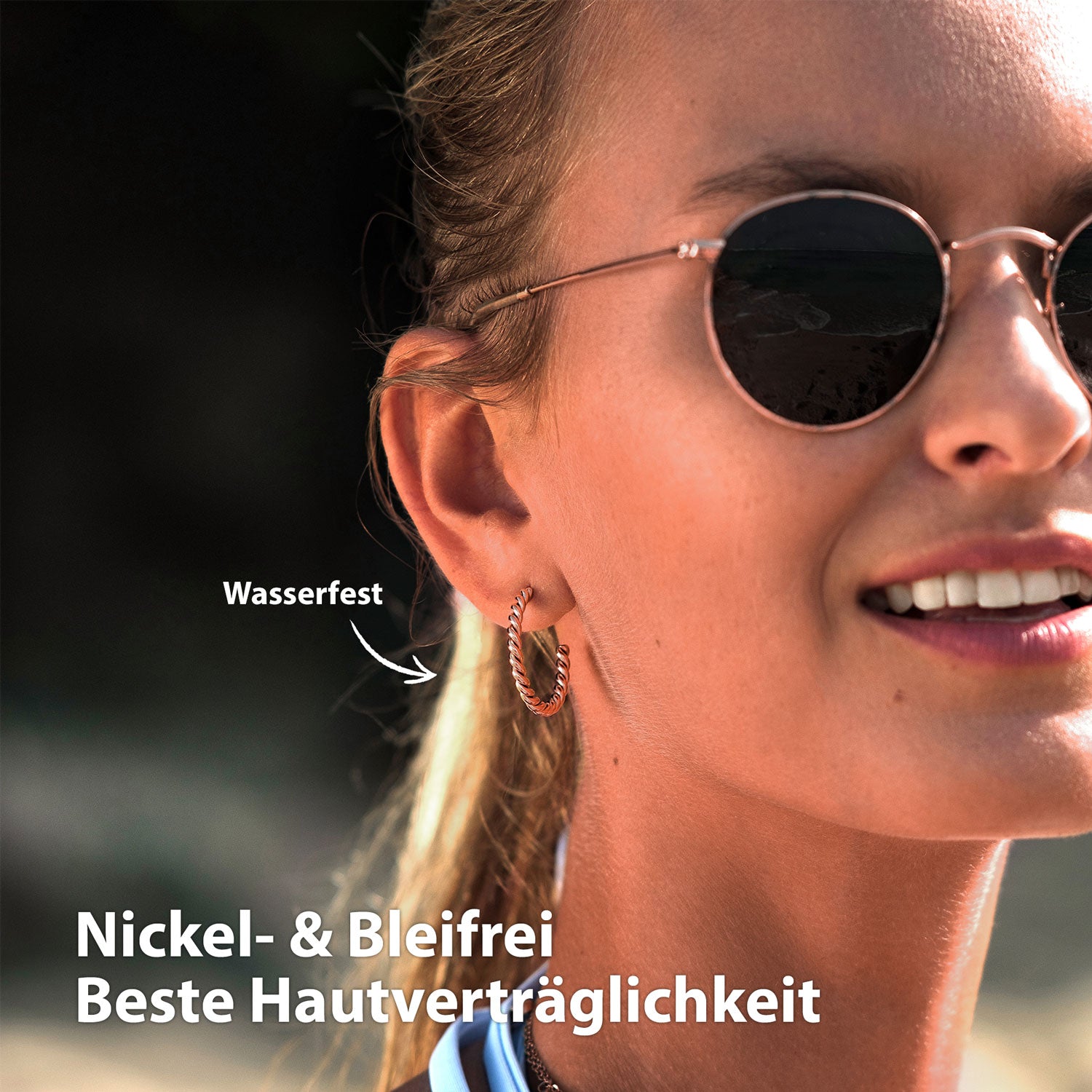 geschwungene creolen rose