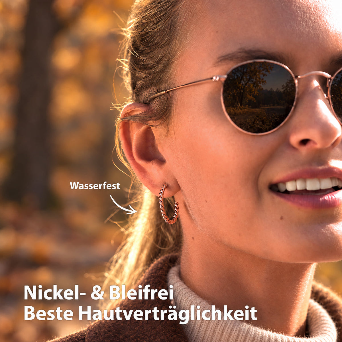 geschwungene creolen rose