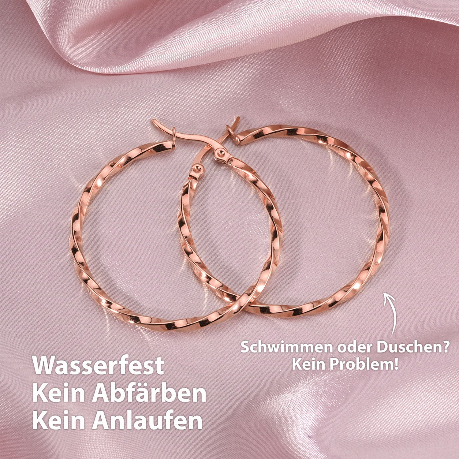 grosse creolen gedreht rosegold