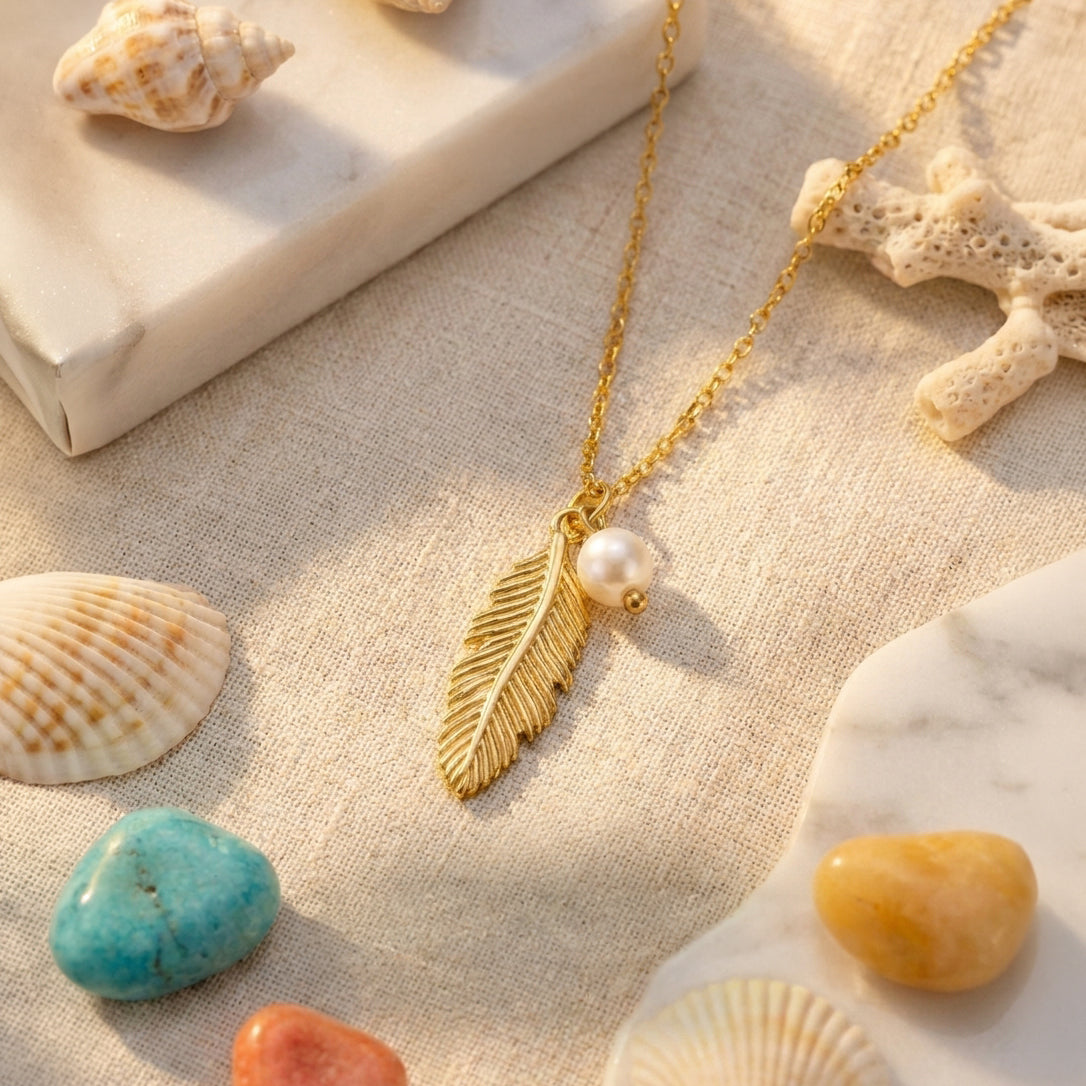 BonnyFeather Feder Kette Gold
