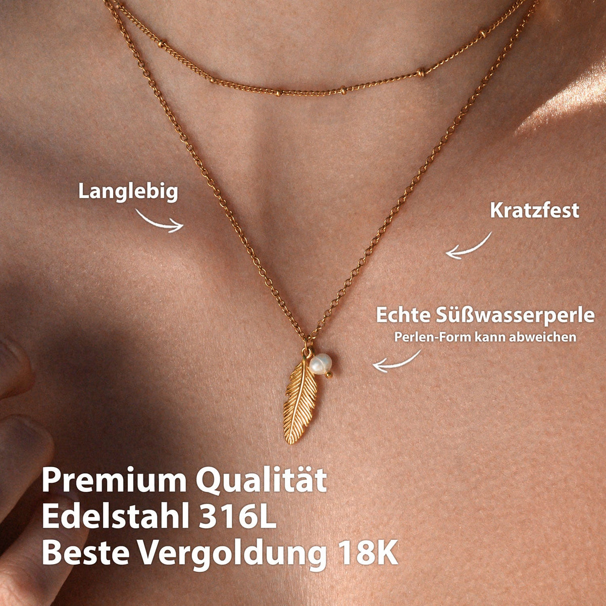 Kette Feder Rosegold