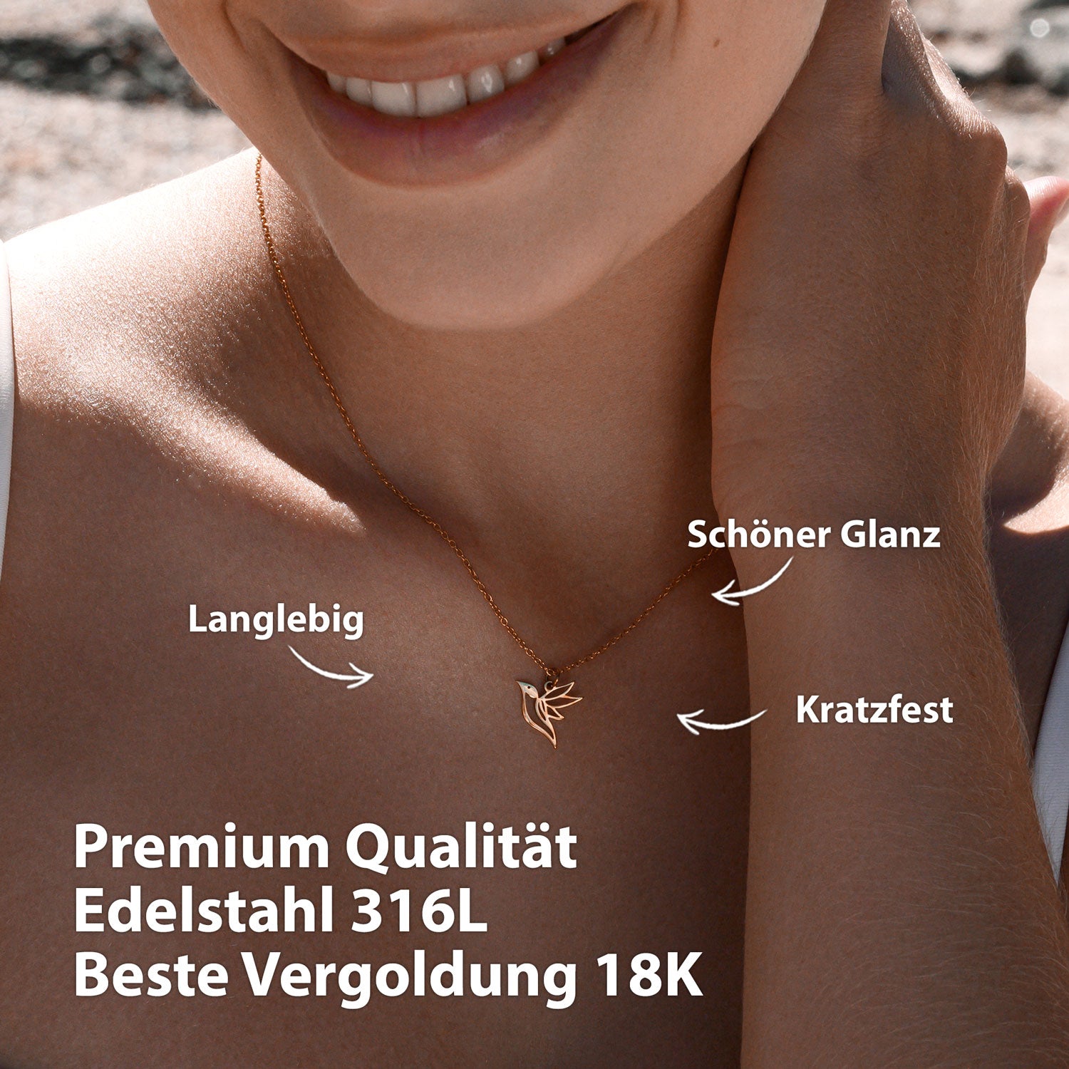 Kette Kolibri Rosegold