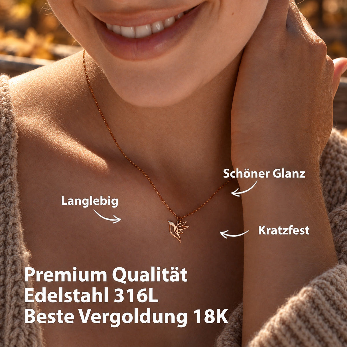 Kette Kolibri Rosegold