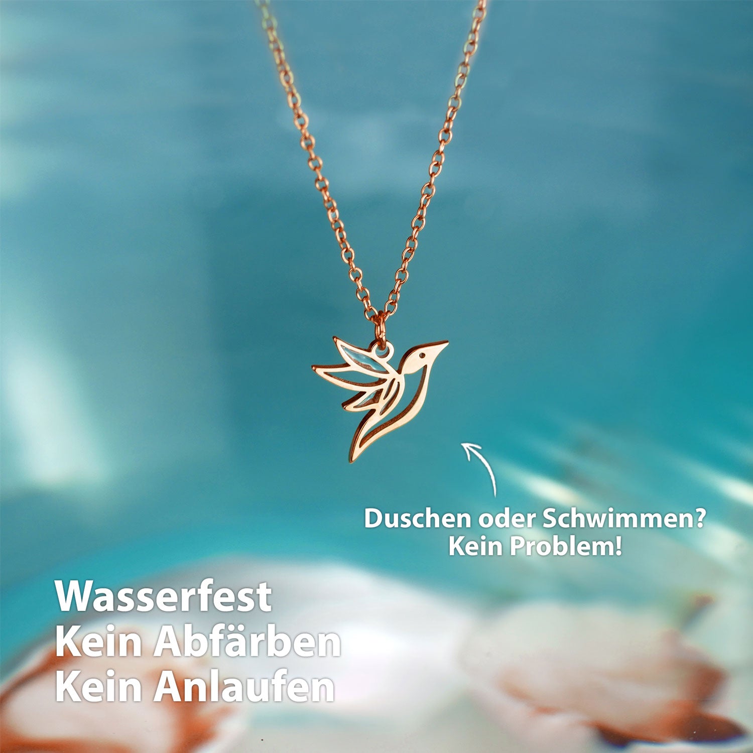 Kette Kolibri Rosegold Wasserfest