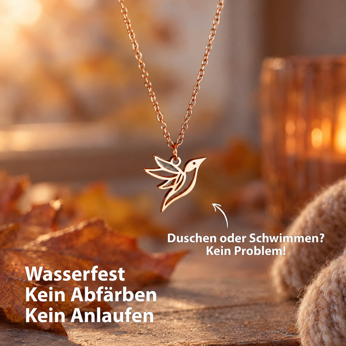 Kette Kolibri Rosegold Wasserfest
