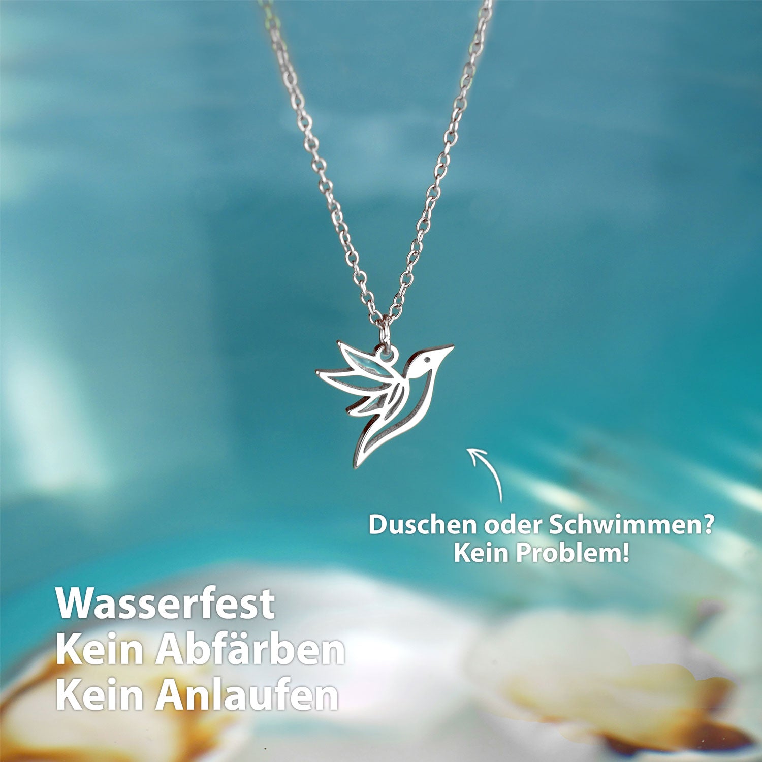 Kette Kolibri Silber Wasserfest