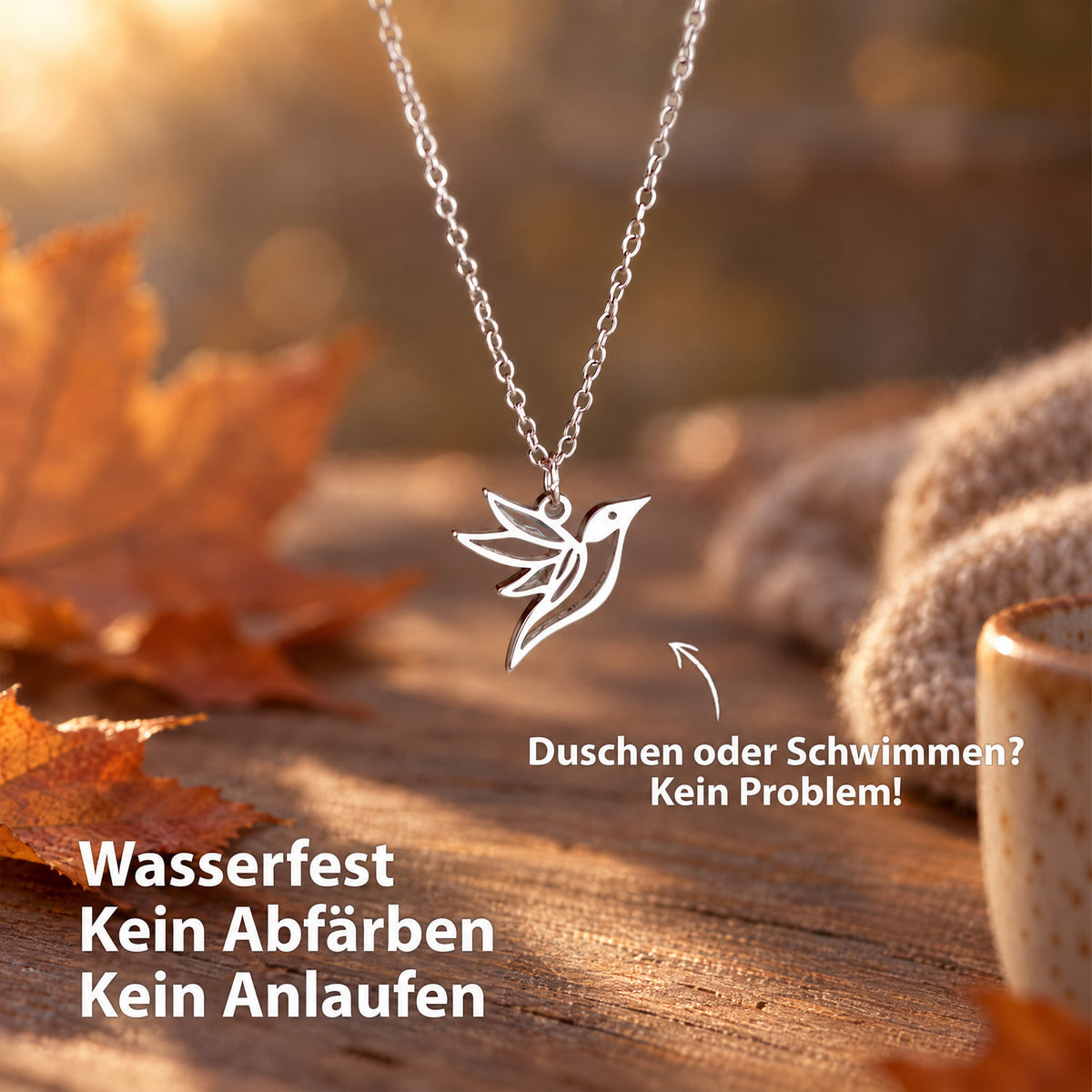 Kette Kolibri Silber Wasserfest